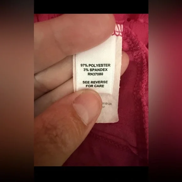 CATO Women’s Short Sleeve Pink Sparkle Ruffle Blouse XL - Picture 4 of 5